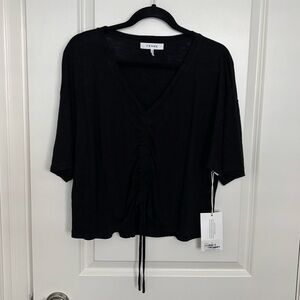 Frame Denim Black V-Neck Women's Top - Blk sz. L